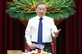 Party General Secretary To Lam speaks at the meeting with the Standing Board of the VAPE Central Committee on September 16, 2025. (Photo: VNA)