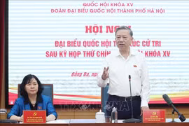 Party General Secretary To Lam speaks at the meeting with voters in 11 wards of Hanoi on July 2 (Photo: VNA)