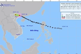 The projected path of Typhoon Matmo. (Photo: National Centre for Hydro-Meteorological Forecasting)