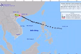The projected path of Typhoon Matmo. (Photo: National Centre for Hydro-Meteorological Forecasting)