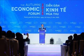 Prime Minister Pham Minh Chinh speaks at the opening and plenary session of the Autumn Economic Forum 2025 in HCM City on November 26. (Photo: VNA)