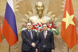 National Assembly Chairman Tran Thanh Man (R) meets with Russian Prime Minister Mikhail Vladimirovich Mishustin (Photo: VNA)