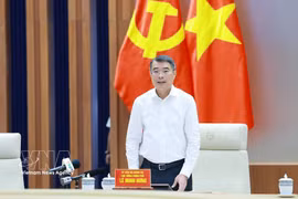 Prime Minister Le Minh Hung addresses the working session (Photo: VNA)