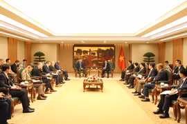 The meeting between Deputy Prime Minister and Minister of National Defence Phan Van Giang and a delegation of US Congress members in Hanoi on May 26 (Photo: baochinhphu.vn)