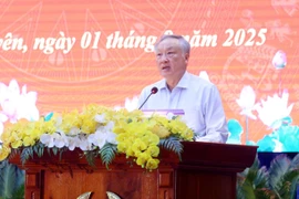 Permanent Deputy Prime Minister Nguyen Hoa Binh, who is also Chairman of the 2025 Amnesty Advisory Council, speaks at the event. (Photo: VNA)