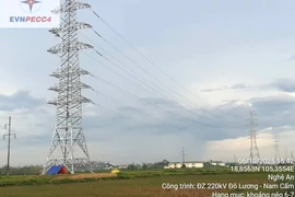 Do Luong–Nam Cam 220 kV transmission line project (Photo: VNA)