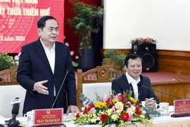 NA Chairman Tran Thanh Man at a working session on December 29 with the standing board of the Party Committee of Thua Thien – Hue province (Photo: VNA)