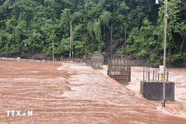 Flooding caused by Typhoon Kajiki in a border commune of Quang Tri province (Photo: VNA)