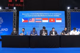 The meeting among founding members of the Southeast Asia Mixed Martial Arts Association in Thailand on December 11. (Photo: Sports Authority of Vietnam)