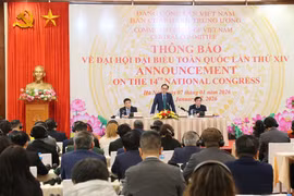 Secretary of the Party Central Committee and Minister of Foreign Affairs Le Hoai Trung speaks at the meeting (Photo: VNA)