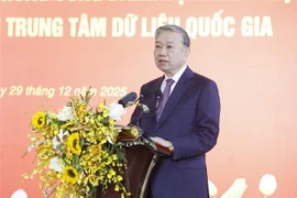Party General Secretary To Lam speaks during his working visit to the National Data Centre No.1 at Hanoi's Hoa Lac Hi-Tech Park on December 29. (Photo: VNA)