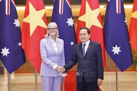 National Assembly Chairman Tran Thanh Man (right) and Australian Governor-General Sam Mostyn at their meeting on September 10. (Photo: VNA)