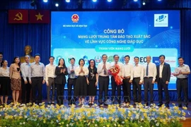 At the launching ceremony of the network of educational technology. (Photo: VNA)