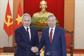 Party General Secretary To Lam (right) and Secretary of the Security Council of the Russian Federation Sergey Shoigu at their meeting in Hanoi on December 9 (Photo: VNA)