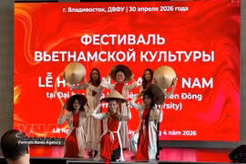 A Vietnamese traditional art performance at the event. (Photo: VNA)