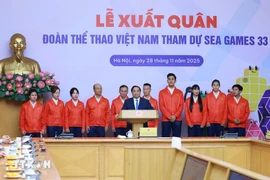 PM Pham Minh Chinh speaks at the send-off ceremony on November 28. (Photo: VNA)