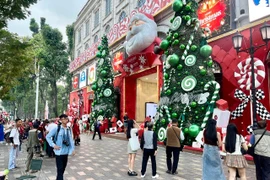 Streets flowing toward the heart of HCM City teemed with festive crowds (Photo: chinhphu.vn)