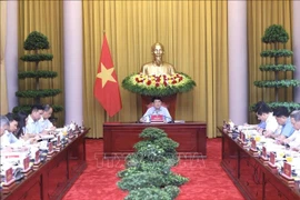 State President Luong Cuong holds a working session with the Presidential Office on June 2 (Photo: VNA)