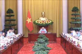 State President Luong Cuong holds a working session with the Presidential Office on June 2 (Photo: VNA)
