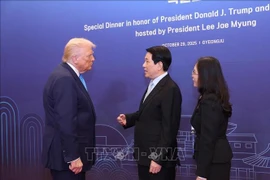 State President Luong Cuong (R) and US President Donald Trump (Photo: VNA)