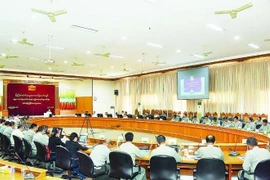 At a meeting of the Myanmar’s Union Election Commission on organising the general election. (Source: Myawaddy)