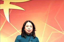 State Vice President Vo Thi Anh Xuan speaks at the 2025 Global Summit of Women in Berlin, Germany. (Photo: VNA)