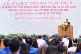 Prime Minister Pham Minh Chinh launches an emulation campaign to celebrate the 14th National Party Congress, the election of deputies to the 16th National Assembly and People’s Councils at all levels for the 2026–2031 tenure (Photo: VNA)