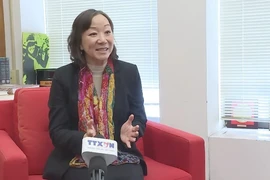 Professor Nguyen Thi Lien Hang, Director of the Weatherhead East Asian Institute at Columbia University in the US, speaks to a Vietnam News Agency correspondent in New York. (Photo: VNA)