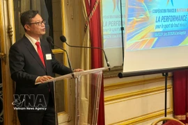 Vietnamese Ambassador to France Trinh Duc Hai speaks at the event (Photo: VNA)