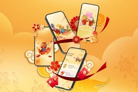 Many e-wallet providers are incorporating traditional Tet elements into digital envelopes through spring-themed designs. (Illustrative image: lpbank.com.vn)