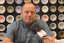 Milos Kusy, Chairman of the Czech Republic–Vietnam Friendship Association, grants an interview to VNA (Photo: VNA)