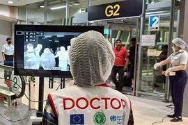 Air passengers are screened for possible Nipah virus infection at Suvarnabhumi airport, Thailand on Feb 2 (Photo: bangkokpost.com)
