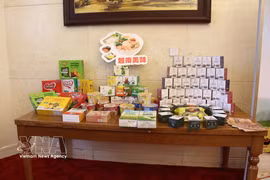 Vietnamese culinary specialties are showcased at the conference (Photo: VNA)