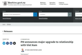 The article on beehive.govt.nz (Photo: VNA)