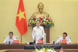 National Assembly (NA) Chairman Tran Thanh Man speaks at the meeting. (Photo: daibieunhandan.vn)