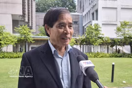 Professor Vu Minh Khuong from the Lee Kuan Yew School of Public Policy talks to the Vietnam News Agency. (Photo: VNA)