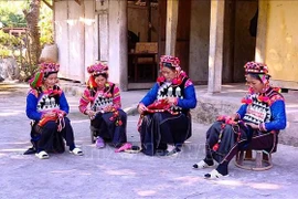 Almost Ha Nhi ethnic women know how to make embroidery (Photo: VNA)