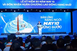Prime Minister Pham Minh Chinh addresses the ceremony. (Photo: VNA)
