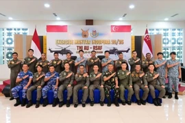At the opening of the 20th Manyar Indopura Joint Exercise between the Indonesian Air Force and the Republic of Singapore Air Force (RSAF) at the Pandawa VIP Building, Roesmin Nurjadin Air Force Base, Pekanbaru City, Riau, on September 15. (Photo: Antara)