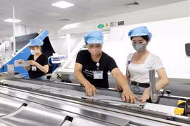 Garment workers in Nam Dinh province. (Photo: VNA)