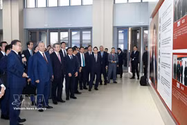 Party General Secretary and State President To Lam and his entourage visit the Xiong'an New Area in Hebei province on April 14. (Photo: VNA)