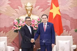 National Assembly Chairman Tran Thanh Man (right) receives Indonesian Ambassador to Vietnam Denny Abdi on October 30. (Photo: VNA)