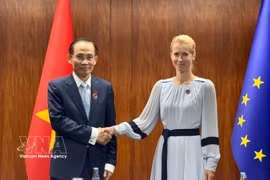 Vietnamese Minister of Foreign Affairs Le Hoai Trung (L) and Vice-President of the European Commission and the EU High Representative for Foreign Affairs and Security Policy Kaja Kallas (Photo: VNA)
