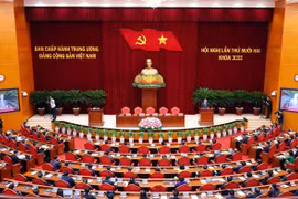 At the closing session of the 12th plenary meeting of the 13th Central Party Committee. (Photo: VNA)