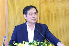 Vice Chairman of the Party Central Committee's Commission for Information, Education and Mass Mobilisation Phan Xuan Thuy speaks at the press training conference in Hanoi on December 30. (Photo: VNA)