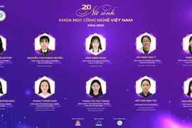 Ten of the 20 winners of the Vietnam Female Students in Science and Technology Award 2025 (Photo: tienphong.vn)