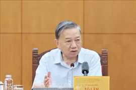 Party General Secretary To Lam speaks at the working session with the Ministry of Home Affairs and Ministry of Agriculture and Environment on October 3. (Photo: VNA)