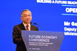 Singaporean Deputy Prime Minister Gan Kim Yong speaks at the Singapore Business Federation’s Future Economy Conference on May 13. (Photo: channelnewsasia.com)