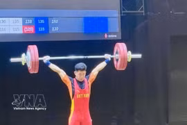 Tran Minh Tri is one of five Vietnamese athletes at the Asian Weightlifting Championships 2026 in India. (Photo: VNA)