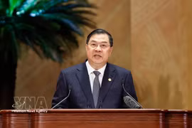 Permanent Deputy Prime Minister Pham Gia Tuc speaks at the congress. (Photo: VNA)